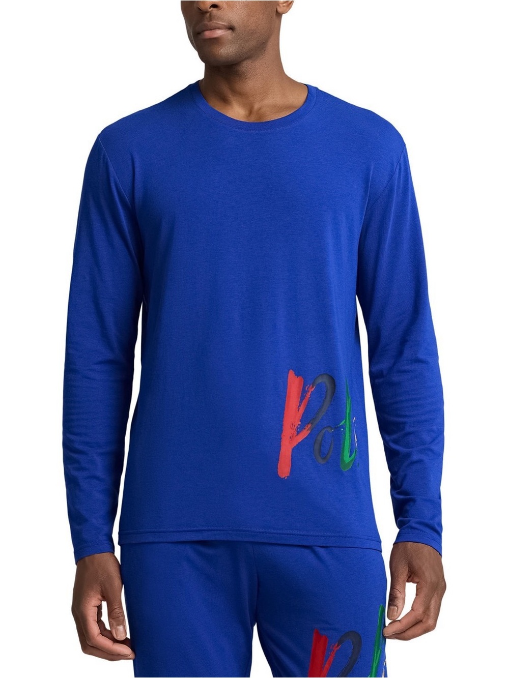 Polo Ralph Lauren Men’s Blue Long Sleeve Pajama Sleep Shirt XL Soft Stretch